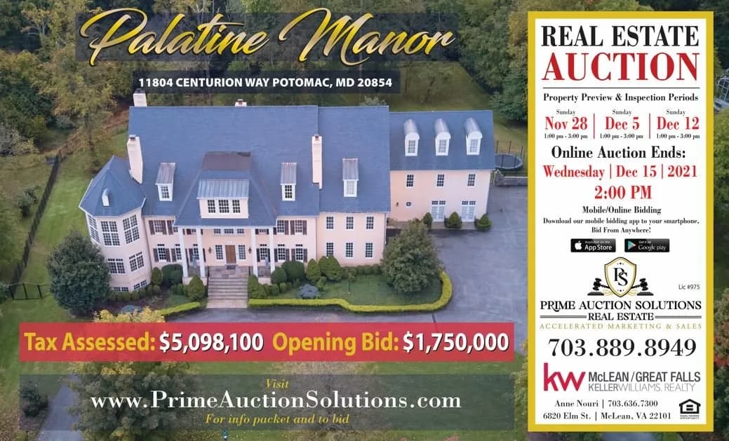 Potomac REAL ESTATE Online Auction, Palatine Manor — featured auction photograph